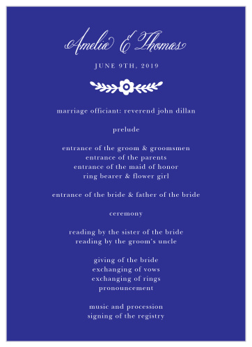 Festive Florals Wedding Programs
