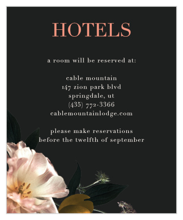 Dark Dutch Florals Accommodation Cards