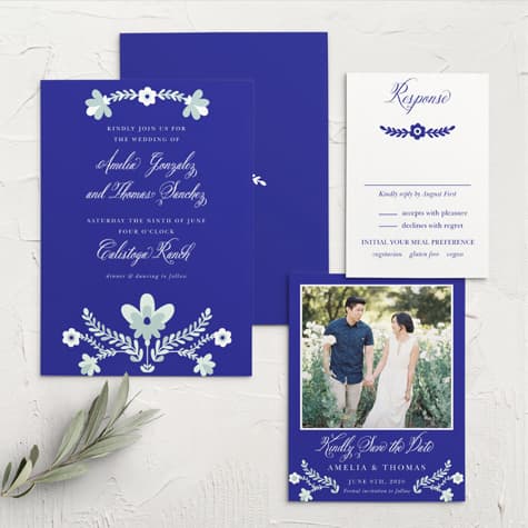 Festive Florals Wedding Invitations