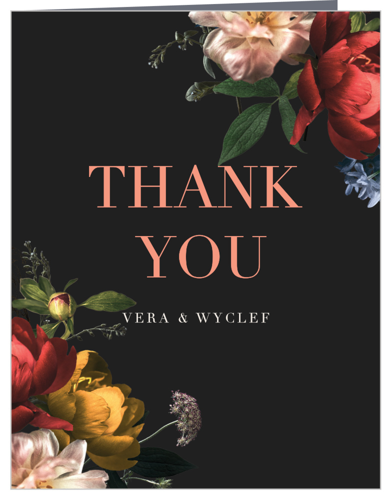 Dark Dutch Florals Wedding Thank You Cards