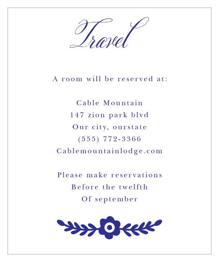 Festive Florals Accommodation Cards