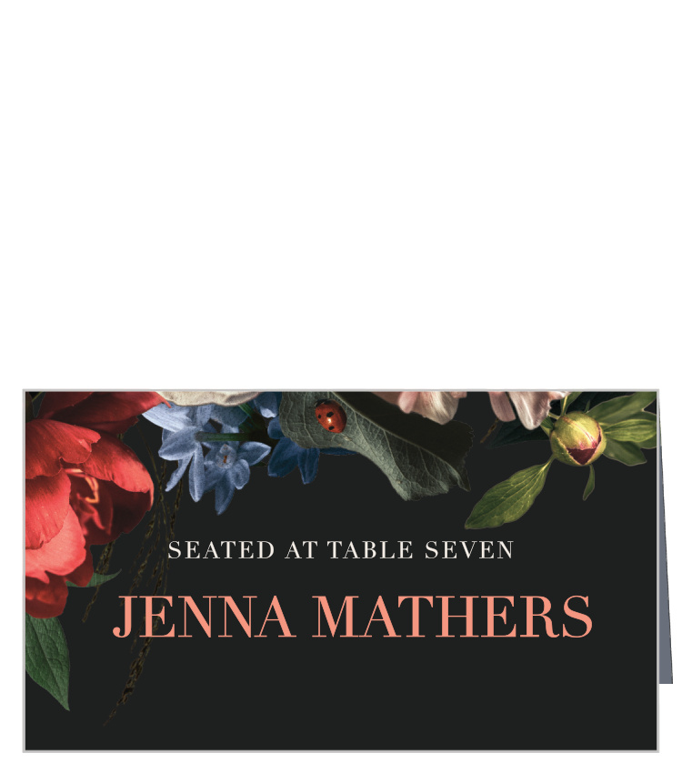 Dark Dutch Florals Place Cards