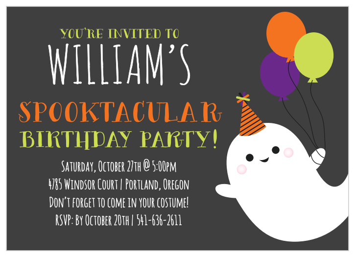 It's the time of the year for bats, ghosts, and birthday parties! Announce yours with our festive Halloween Ghost Children's Birthday Party Invitations.