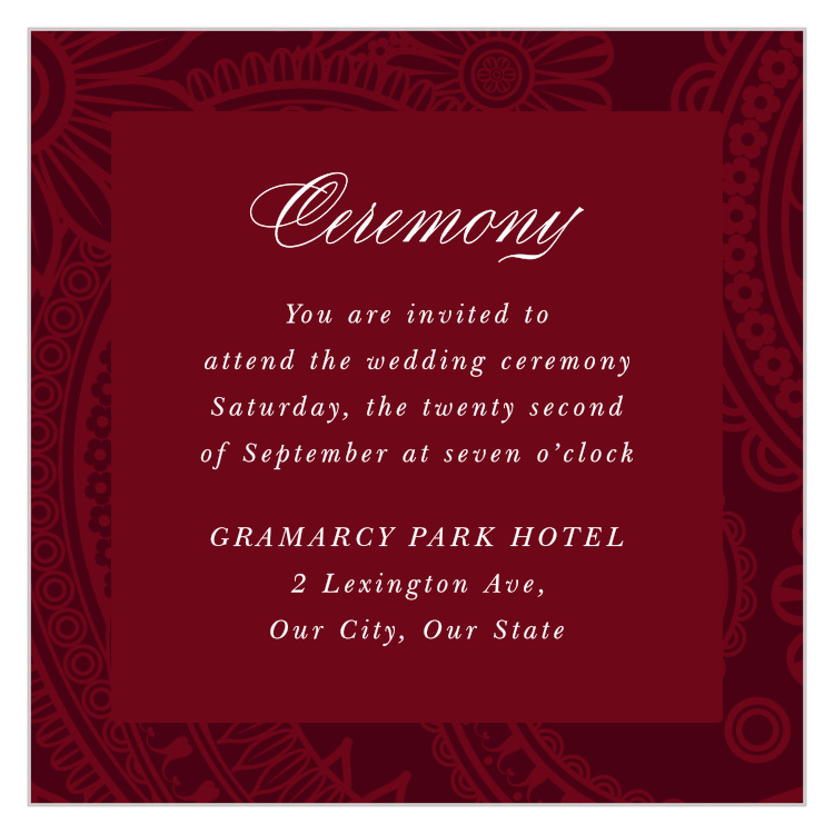 Forever Paisley Ceremony Cards