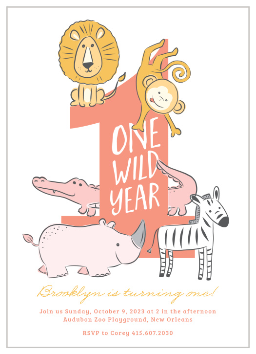 Celebrate your wild one's first birthday with lions, monkeys, alligators and more!