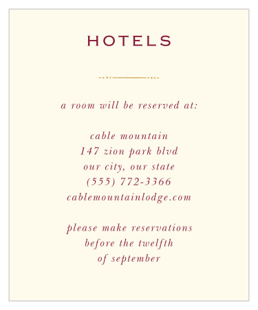 Royal Fairytale Accommodation Cards