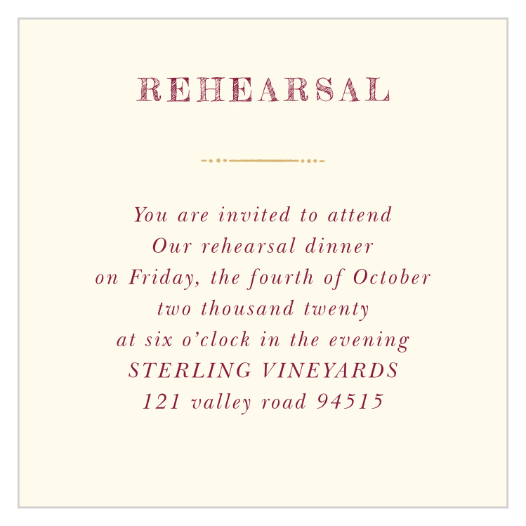 Royal Fairytale Rehearsal Cards