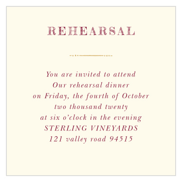 Royal Fairytale Rehearsal Cards