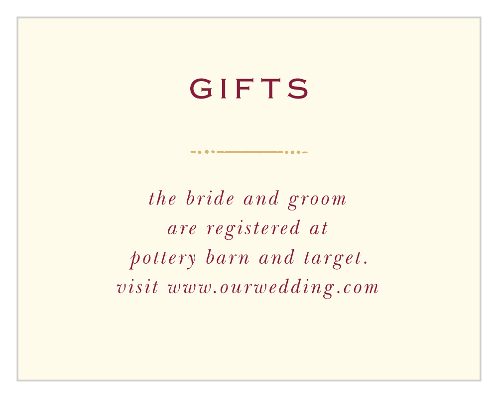 Royal Fairytale Registry Cards
