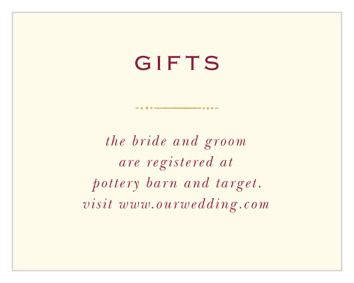 Royal Fairytale Registry Cards