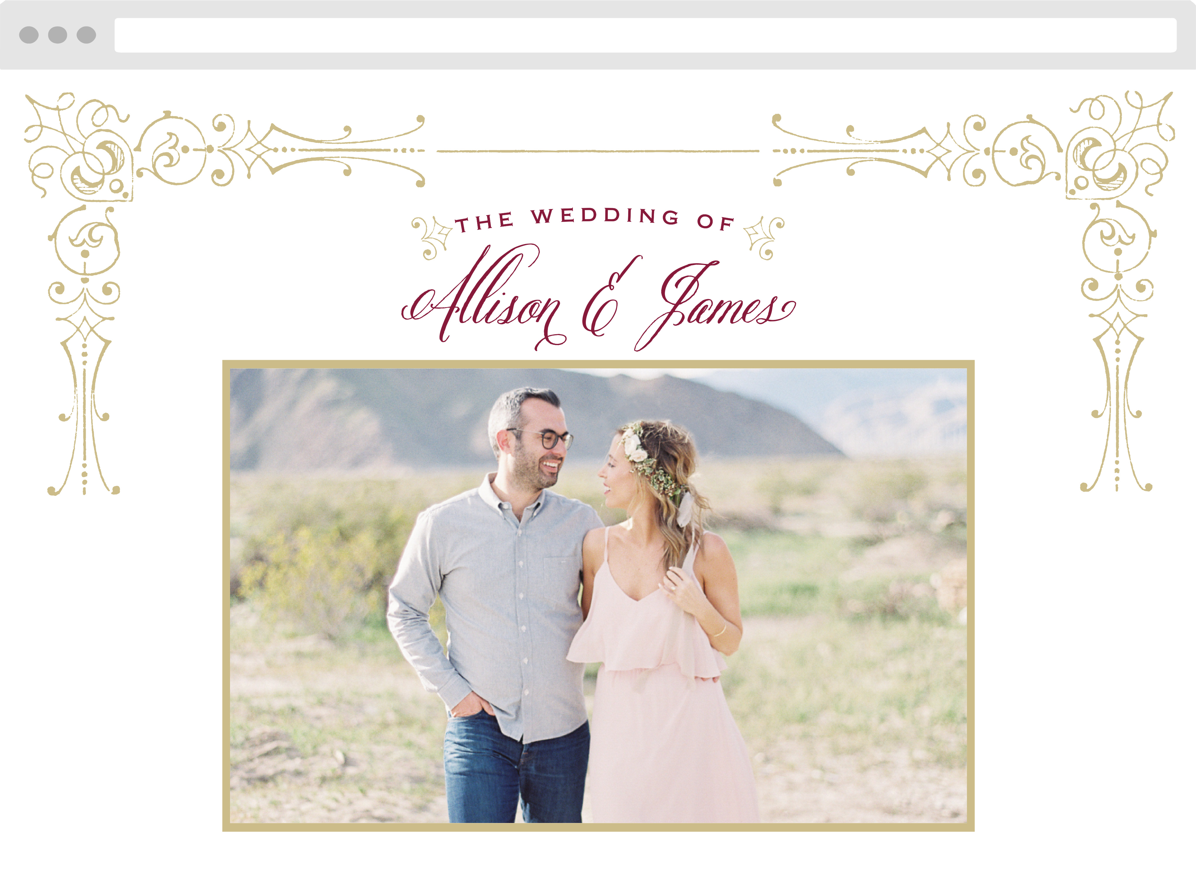 Royal Fairytale Wedding Website