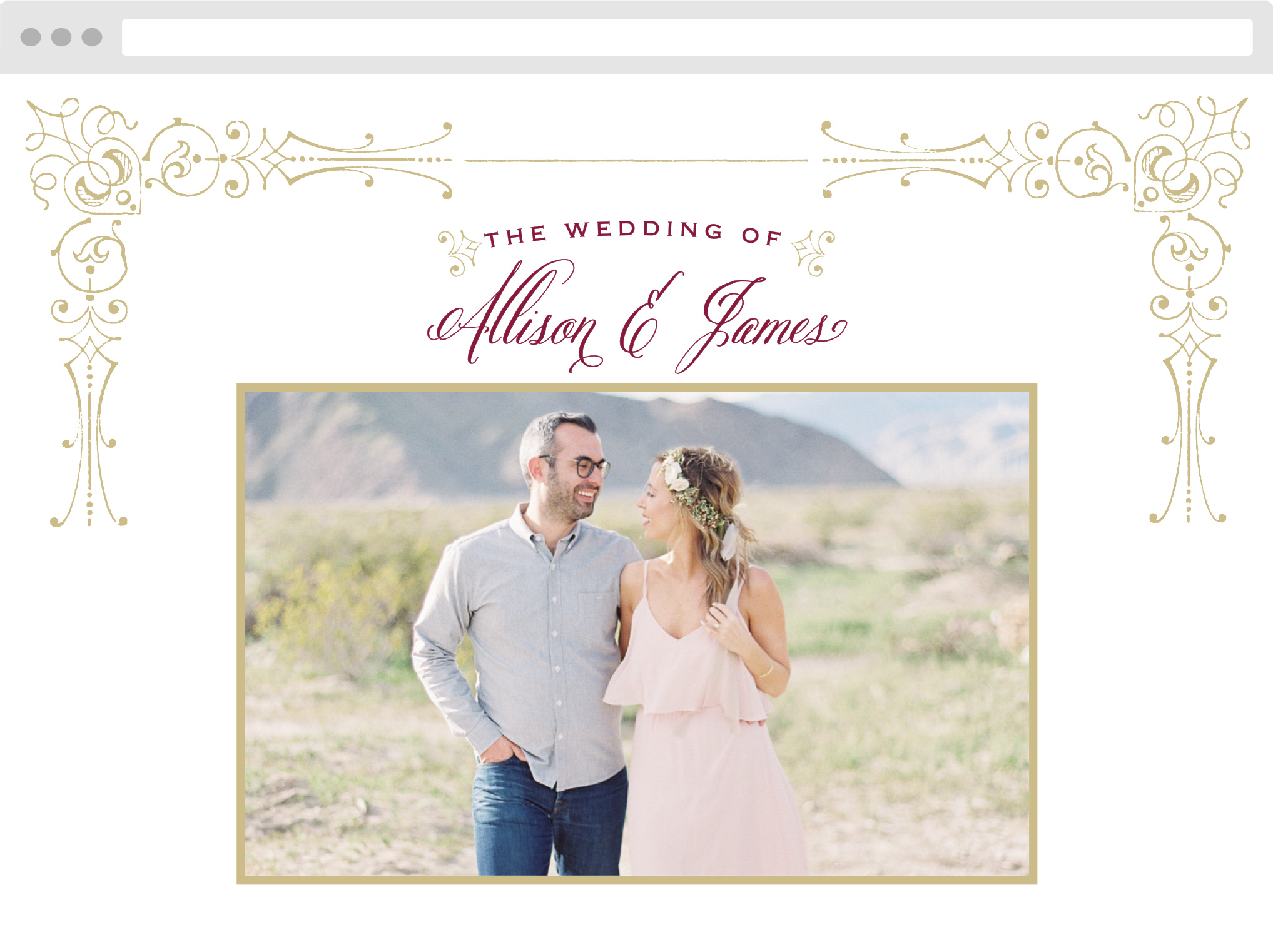 Royal Fairytale Wedding Website