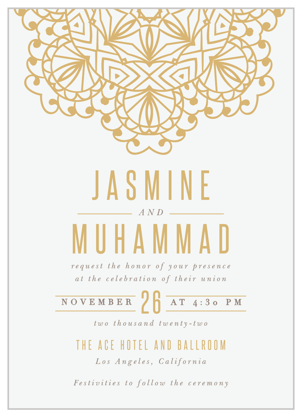 Golden Lace Wedding Invitations