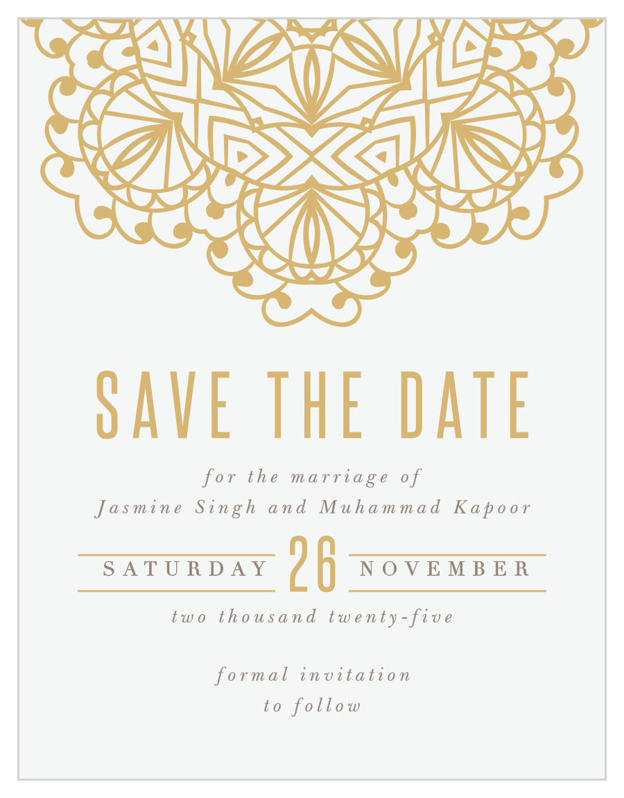 Golden Lace Save the Date Magnets