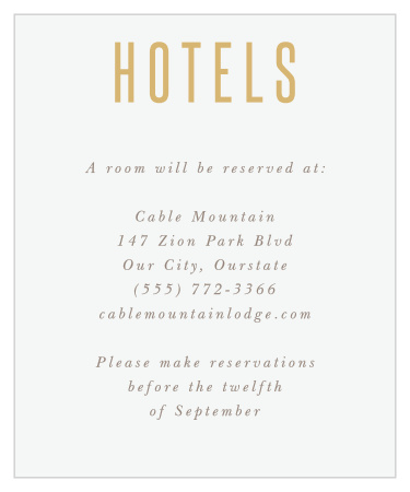 Golden Lace Accommodation Cards