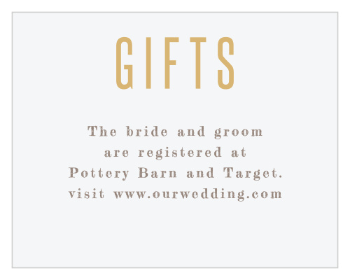 Golden Lace Registry Cards