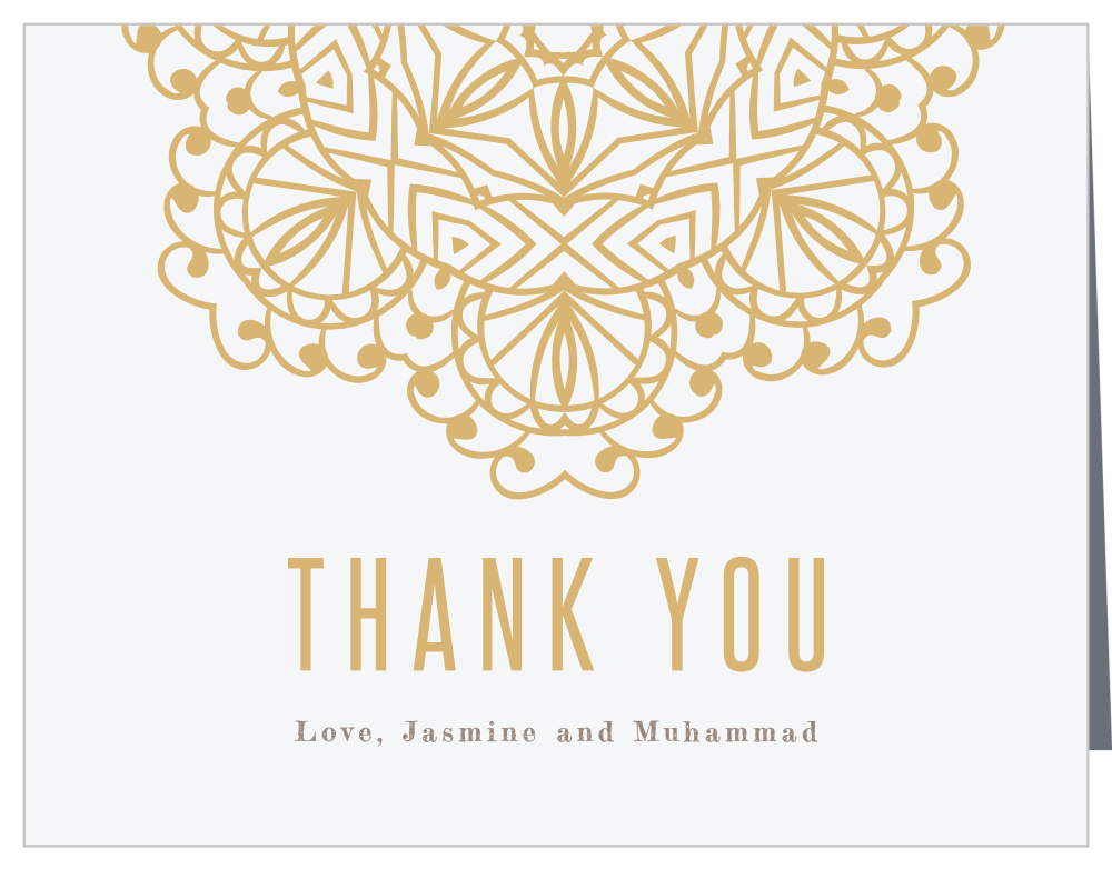 Golden Lace Wedding Thank You Cards