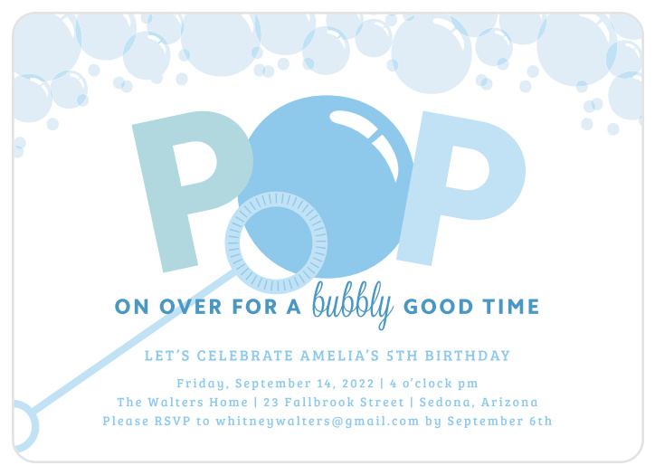 Is it almost time to celebrate your child’s special day? Our Bubble Fun Children's Birthday Party Invitations are here to spread the word!