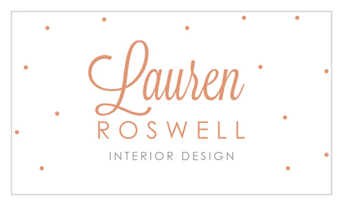Our Simple Confetti Business Cards state your first name in a retro script that slightly overlaps your last name, which is done up in a clear cut, thin-lined typeface.