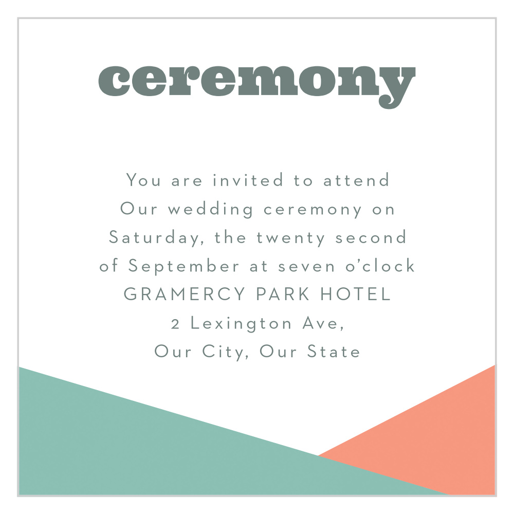 Modern Minimalist Ceremony Cards