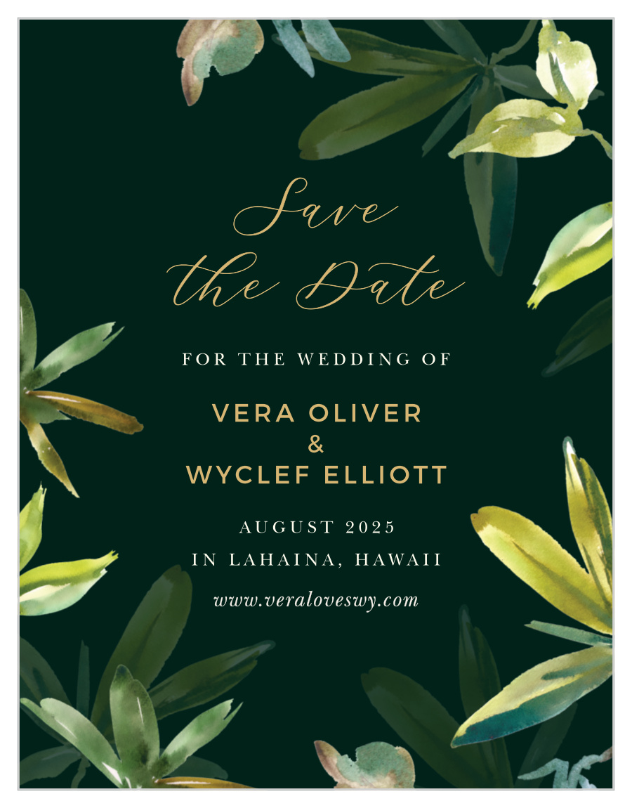 Hawaii Palm Leaves Save the Date Magnets