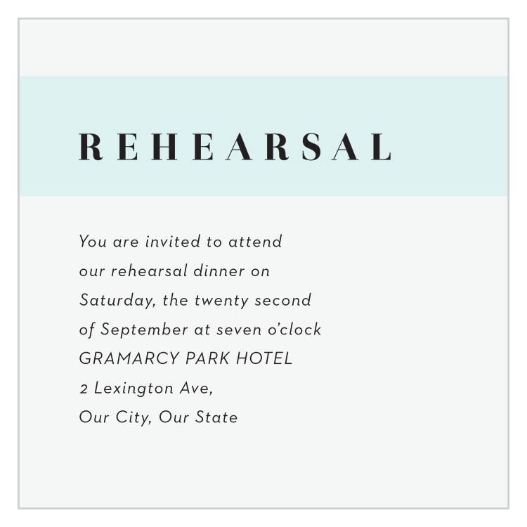 Sheer Stripe Rehearsal Cards