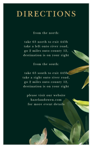 Hawaii Palm Leaves Direction Cards
