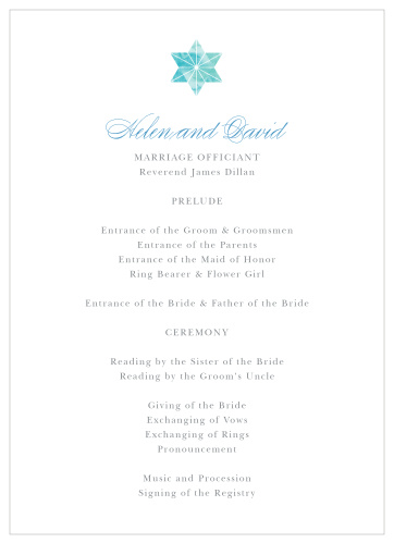 Watercolor Star Wedding Programs