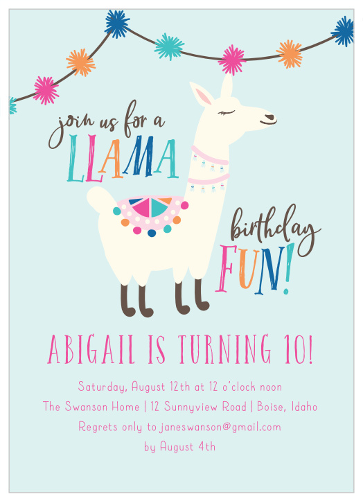 Our A Llama Fun Children's Birthday Party Invitations are the perfect way to get the word out about your special event! 