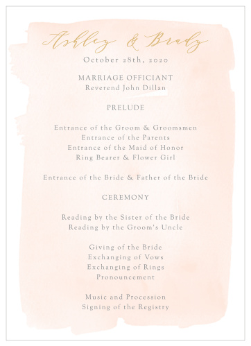 Simple Romance Wedding Programs