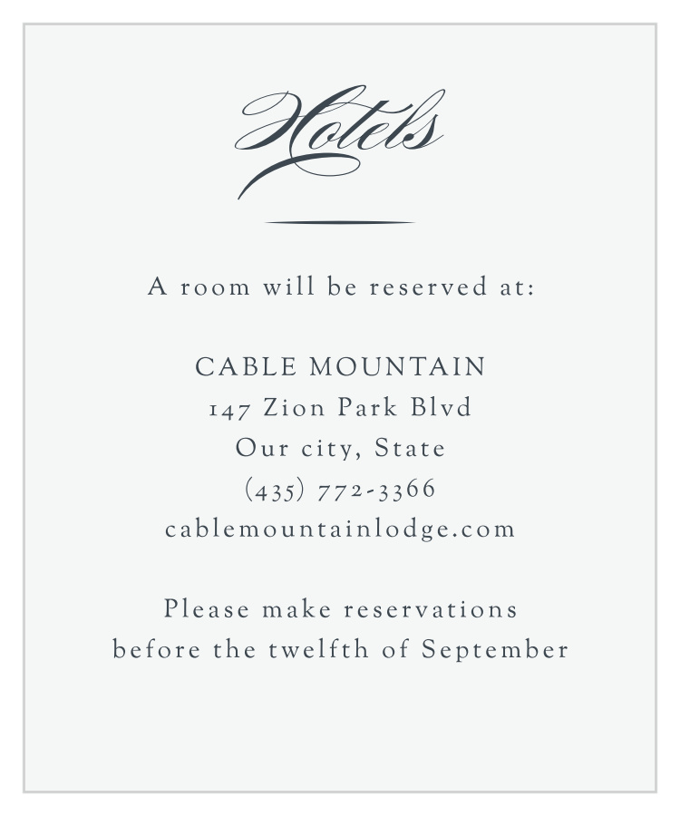 Formal Lines Accommodation Cards
