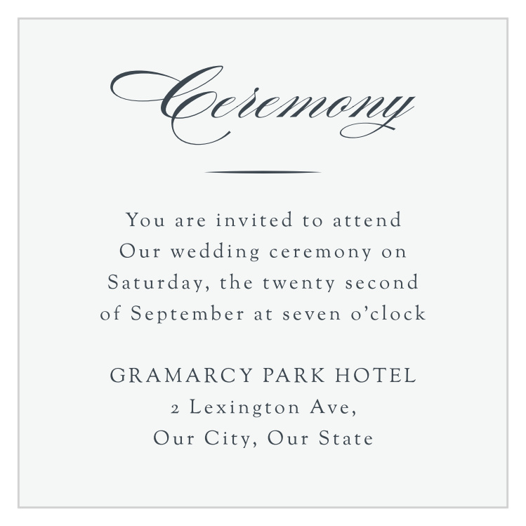 Formal Lines Ceremony Cards