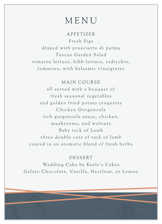 Formal Lines Wedding Menus