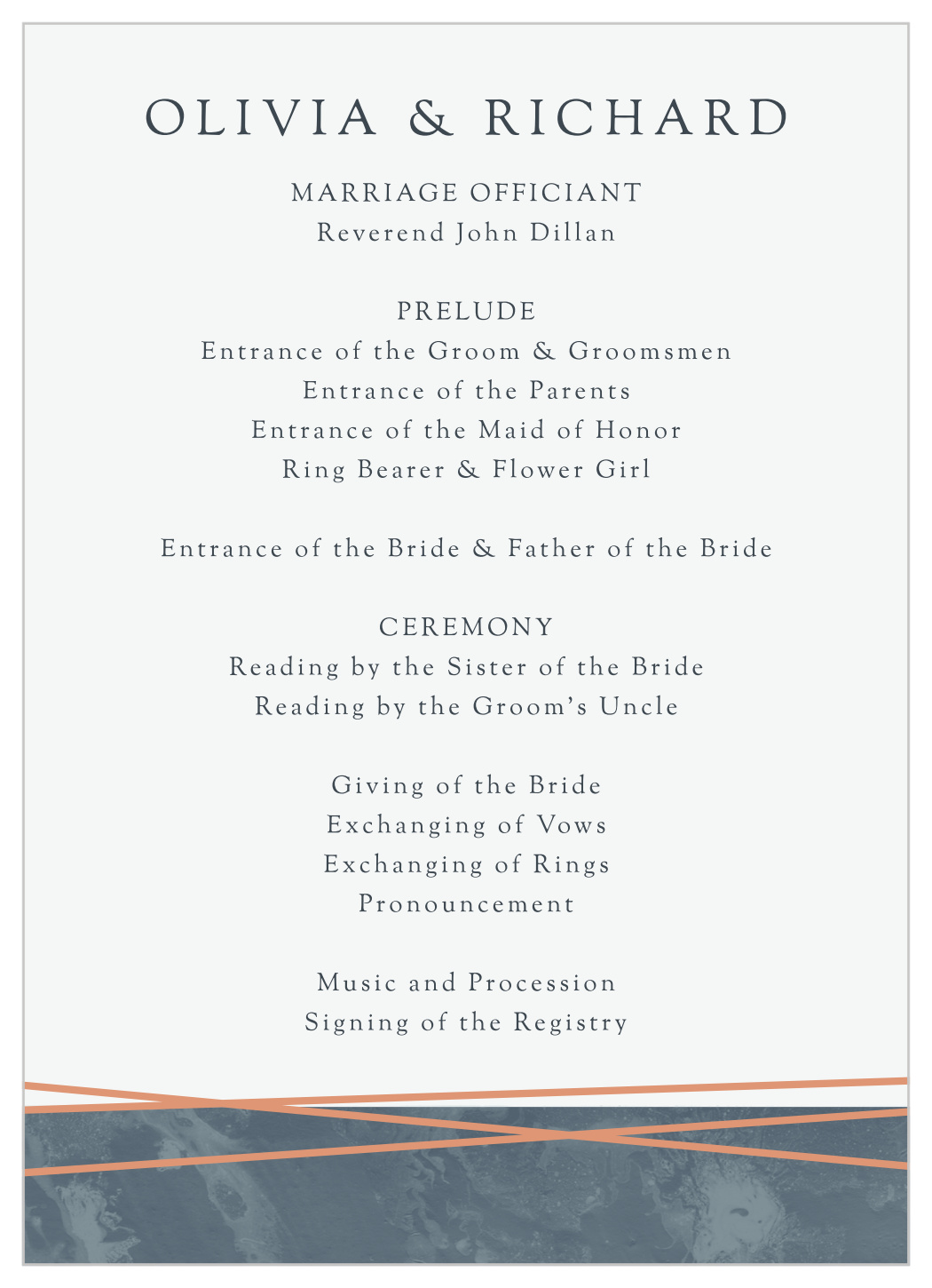 Formal Lines Wedding Programs