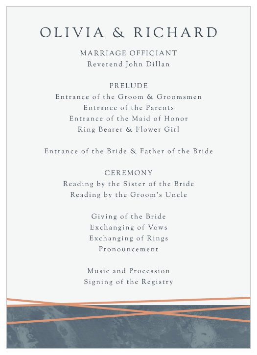 Formal Lines Wedding Programs