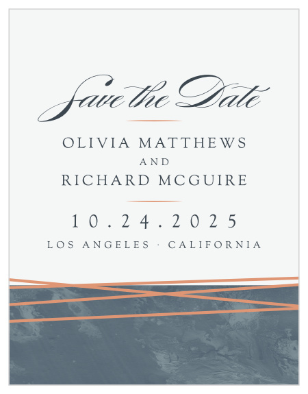 For a gorgeous card befitting the elegance of your wedding plans, look no further than our Formal Lines Save-the-Date Cards!