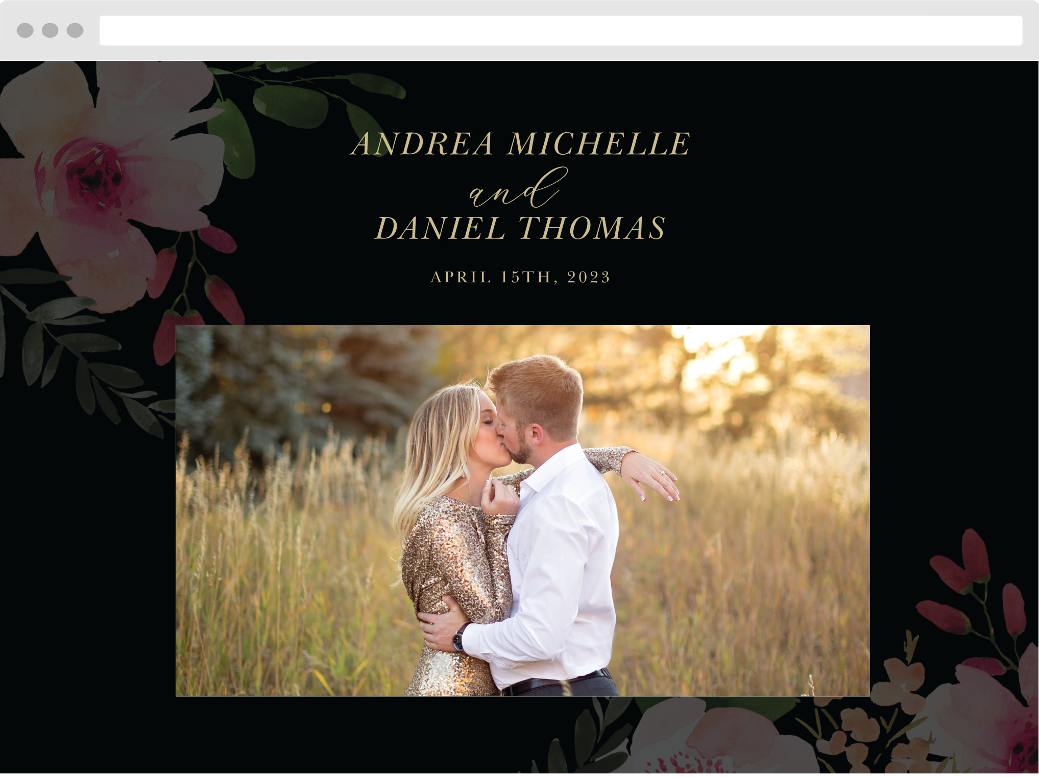 Gothic Flowers Wedding Website