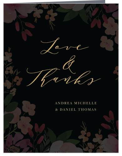 Gothic Flowers Wedding Thank You Cards