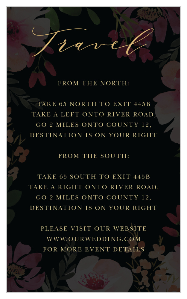 Gothic Flowers Direction Cards