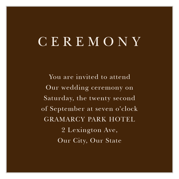 Sheer Overlay Ceremony Cards