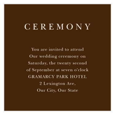 Sheer Overlay Ceremony Cards