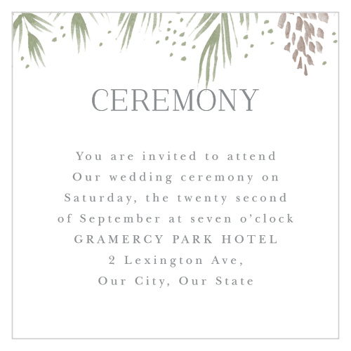 Winter Wonderland Ceremony Cards