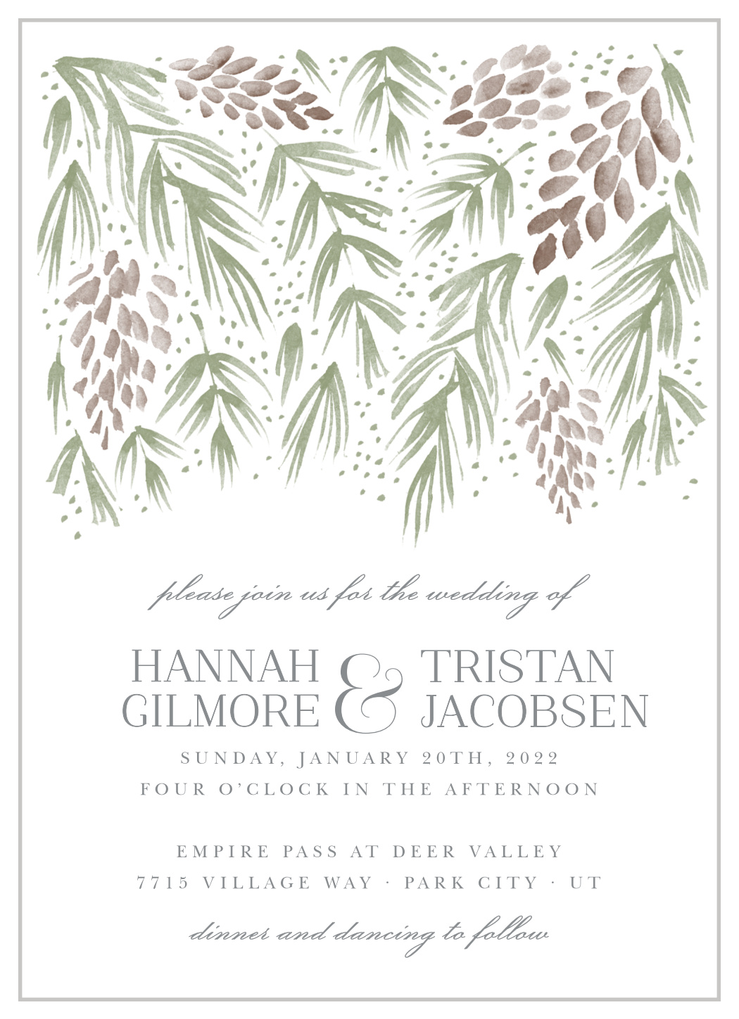 Winter Wonderland Wedding Invitations