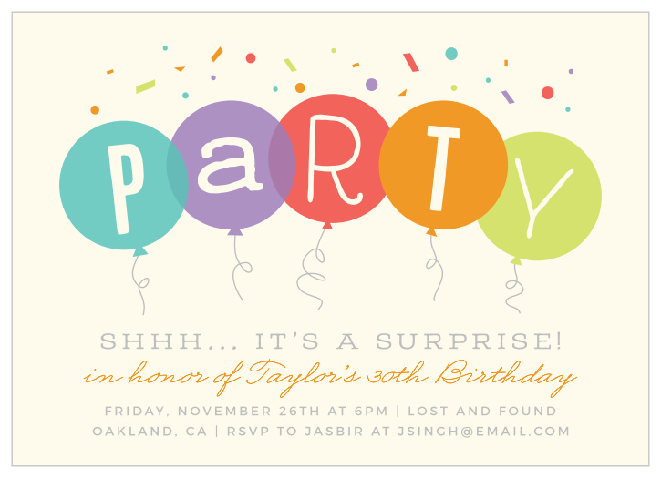 Is it almost time to celebrate that special milestone in you or your loved one's life? Our Surprise Balloon Milestone Birthday Party Invitations are here to spread the word! 