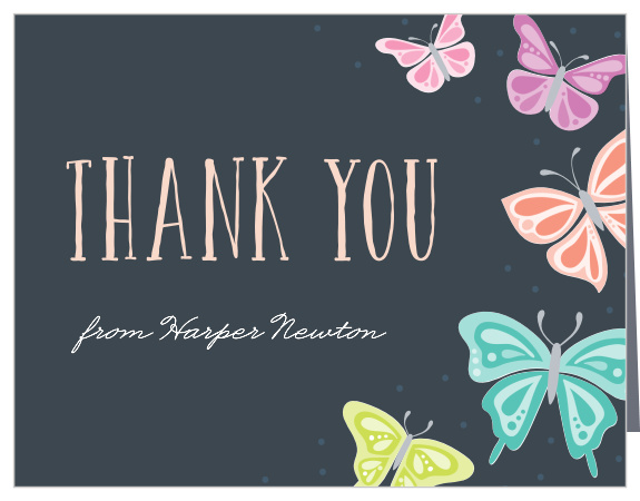 Butter your guests up with our Butterfly Garden Children's Birthday Party Thank You Cards! 