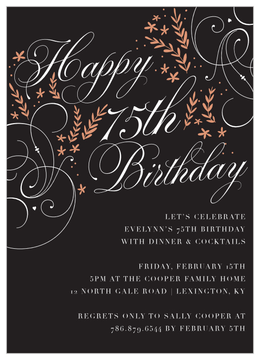 An important birthday calls for a big party, so gather all your friends up with our Stately Botanicals Milestone Birthday Party Invitations! 