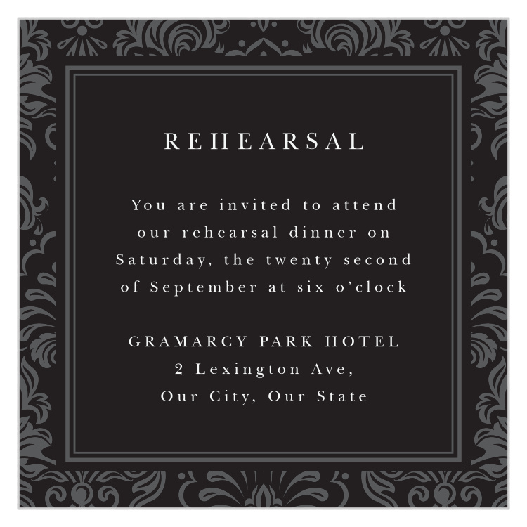 Formal Damask Rehearsal Cards