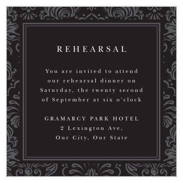 Formal Damask Rehearsal Cards