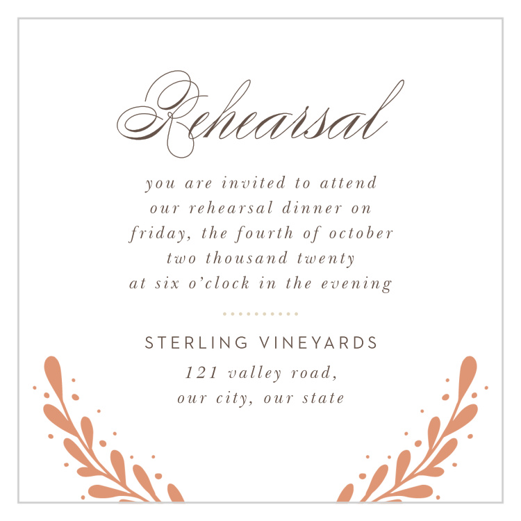Rustic Laurels Rehearsal Cards
