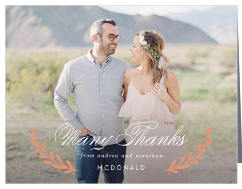 Rustic Laurels Wedding Thank You Cards